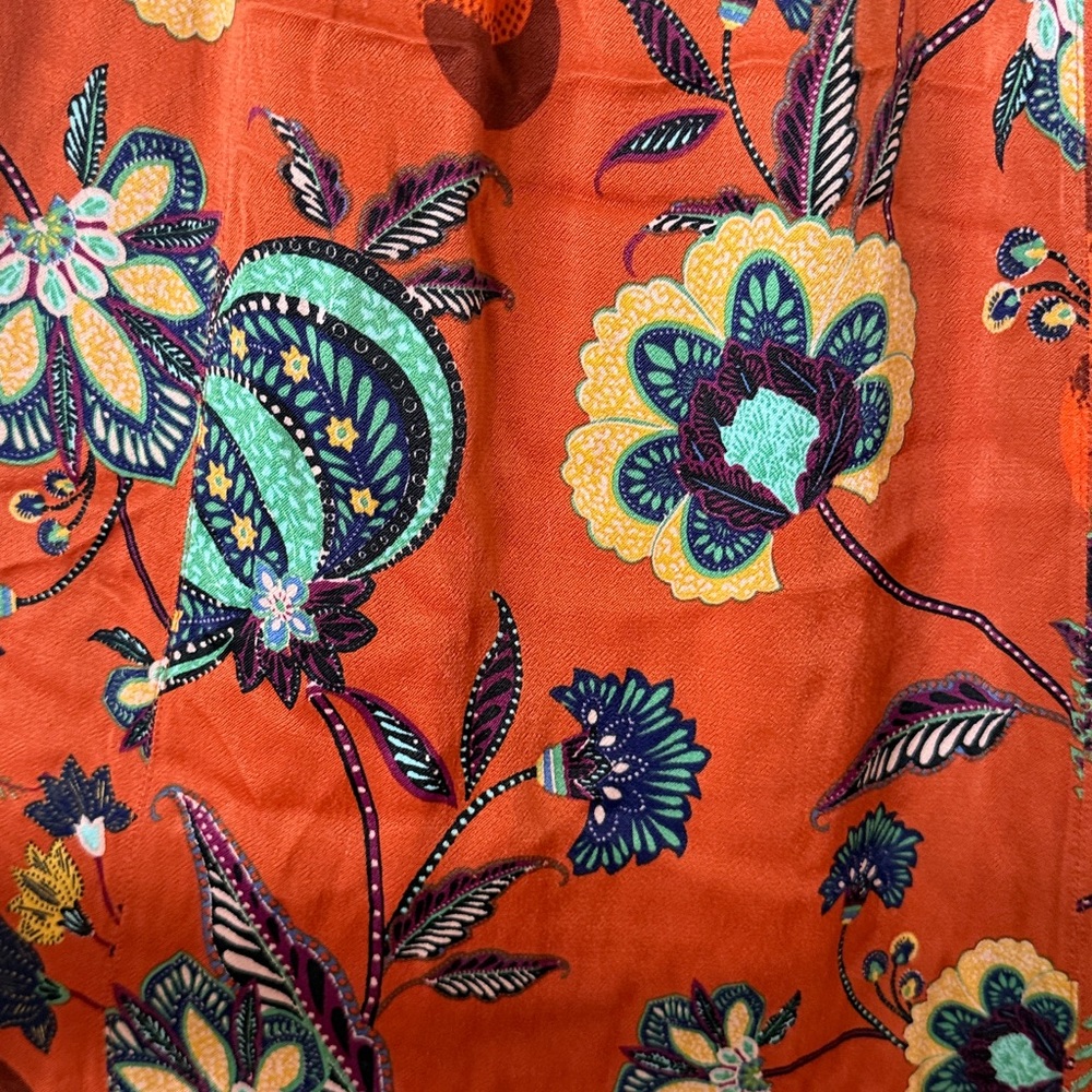 Maeve Orange Floral Midi Dress - Picture 3 of 5